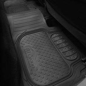 img 1 attached to FH Group F11500BLACK Heavy Duty Touchdown Rubber Floor Mat (Red Full Set Trim To Fit)