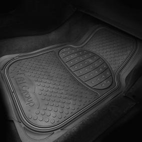 img 2 attached to FH Group F11500BLACK Heavy Duty Touchdown Rubber Floor Mat (Red Full Set Trim To Fit)