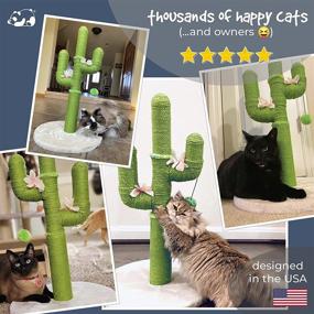 img 1 attached to 🐱 Introducing the Fluffy Soul Cactus Cat Scratcher: The Perfect Cat Cactus Scratching Post to Save Your Furniture and Delight Cat Lover Kids!