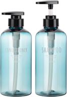 💦 500ml refillable shower bottles, segbeauty 16.9oz liquid soap dispenser for bathroom - pump bottles for shampoo, conditioner, shower gel, lotion, body soap - hotel bathroom plastic press dispenser in blue logo