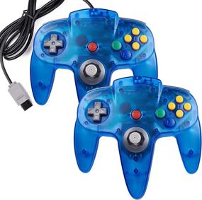 img 4 attached to 🎮 2-Pack Retro N64 Controller, kiwitatá Classic N64 Remote Game Pad Replacement Joystick for N64 Console - Clear Blue