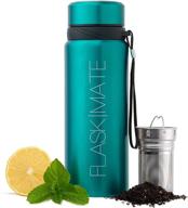 🚀 25 oz travel mug with loose leaf tea infuser - hot & cold coffee tumbler - insulated fruit infused water bottle - double wall stainless steel thermos - leak proof lid (blue) логотип