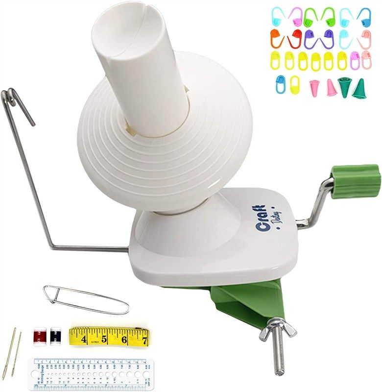 Yarn Ball Winder for Knitting Hand-Operated, Manual Wool Winder Holder for  Swift Yarn Fiber String Ball, 4 Ounce Capacity, Knitting Needles Set  Included