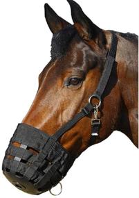 img 1 attached to Heavy Duty Comfort Lined Grazing Muzzle with Size Options for Pony, Arab Cob, Quarter Horse, or Horse - Waffle Neoprene Lining