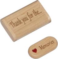 wood 64gb flash drive gift: preserve memories with 2.0 usb in 🎁 display box - thank you for the memories! - comes with bow-tied gift box logo