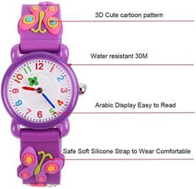 img 2 attached to Venhoo Kids Watches - Adorable Waterproof Silicone Wrist Watches for 3-10 Yr Old Girls – Perfect Butterfly Gifts!