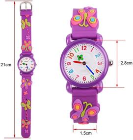 img 3 attached to Venhoo Kids Watches - Adorable Waterproof Silicone Wrist Watches for 3-10 Yr Old Girls – Perfect Butterfly Gifts!