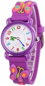 img 4 attached to Venhoo Kids Watches - Adorable Waterproof Silicone Wrist Watches for 3-10 Yr Old Girls – Perfect Butterfly Gifts!