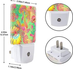 img 3 attached to 🍄 Smart Sensor Energy Efficient Hippie Mushrooms Texture Plug-in Night Light with Dusk to Dawn White LED for Bedroom Bathroom Kitchen Hallway Stairs, Decor Desk Lamp