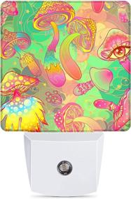 img 4 attached to 🍄 Smart Sensor Energy Efficient Hippie Mushrooms Texture Plug-in Night Light with Dusk to Dawn White LED for Bedroom Bathroom Kitchen Hallway Stairs, Decor Desk Lamp