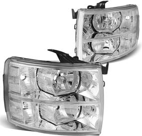 img 4 attached to DNA Motoring HL-OH-CSIL07-CH-CL1 Chrome Housing Headlights Compatible With 07-13 Silverado