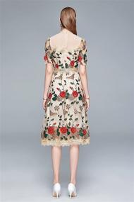 img 2 attached to Womens Elegant Floral Embroidered Cocktail Women's Clothing