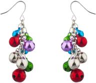 sparkling silver tone christmas jingle bells chandelier earrings by lux accessories logo