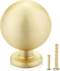 img 4 attached to QogriSun 10-Pack Solid Brass Cabinet Knobs, Round Gold Ball Knobs for Dresser Drawer, 1.1-Inch Diameter, Modern Kitchen Hardware, Brushed Brass Finish - Enhanced SEO