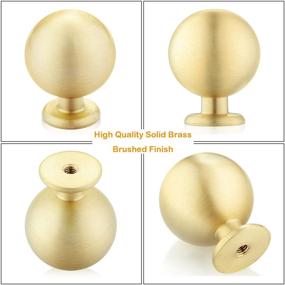 img 3 attached to QogriSun 10-Pack Solid Brass Cabinet Knobs, Round Gold Ball Knobs for Dresser Drawer, 1.1-Inch Diameter, Modern Kitchen Hardware, Brushed Brass Finish - Enhanced SEO