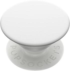 img 4 attached to 📱 PopSockets PopGrip: White Collapsible Phone Grip & Stand with Swappable Top