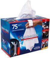 🧽 grab-a-rag microfiber cleaning cloth: soft, highly absorbent, lint-free, streak-free, reusable towel wipes ideal for house, kitchen, bathroom, car, electronics, tv screen | pack of 75 (11.7" x 12.3")... logo