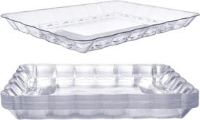 img 4 attached to 🍽️ Disposable Rectangular Plastic Serving Trays