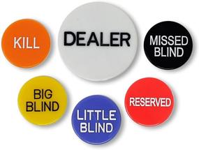 img 1 attached to Enhance Your Poker Games with the DA VINCI Set of 6 Professional Casino Texas Holdem Poker Dealer Buttons