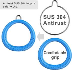 img 3 attached to 🔵 Dolibest 2PCS Round Trapeze Swing Bar Rings with Carabiners - Outdoor Swing Set Accessories for Kids - Monkey Rings, Obstacle Ring Swing Toys - Blue