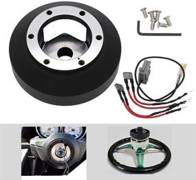 img 4 attached to 🚗 Steering Wheel Hub Adapter Kit – FLYPIG 6 Hole Short Hub, Quick Release Hub for Nissan 350Z, 370Z, G35, G37 (SRK-141H)