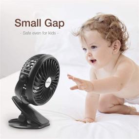 img 3 attached to 🌬️ AJOYEUX Portable Rechargeable Clip-on Fan - Black, Battery Operated for Enhanced Convenience & Portability