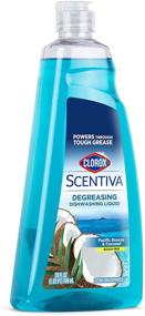 img 2 attached to Clorox Scentiva Dishwashing Liquid Soap - Powerful Clean with Pacific Breeze & Coconut Scent, Fast Grease Removal & Germ-Fighting Action, 26 Oz