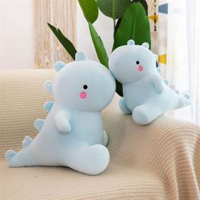 img 1 attached to 🦕 MDXMY Cute Blue Dinosaur Stuffed Animals: Soft Cartoon Hugging Pillow Plush Toy - 11.8in/30cm - Ideal Gift Option