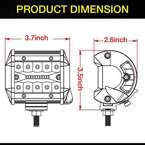 img 3 attached to 🚜 AKD Part LED Pods 4 Inch - 2pcs 120W Combo Beam Off Road Light Bar Pods for Truck ATV Boat SUV