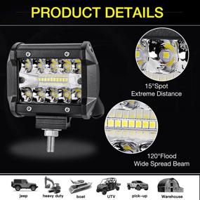 img 2 attached to 🚜 AKD Part LED Pods 4 Inch - 2pcs 120W Combo Beam Off Road Light Bar Pods for Truck ATV Boat SUV