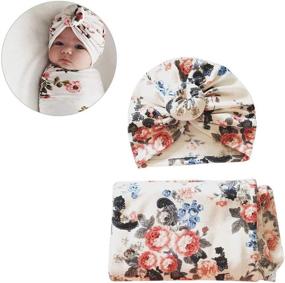 img 2 attached to 👶 NUOBESTY Newborn Receiving Blanket Headband Set | Baby Swaddle Blankets with Gala Bloomer in White