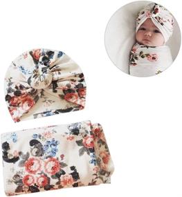 img 1 attached to 👶 NUOBESTY Newborn Receiving Blanket Headband Set | Baby Swaddle Blankets with Gala Bloomer in White