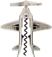 ✈️ le'raze chrome airplane wine bottle corkscrew opener – ideal for flying bartenders, pilots, and hosting – aviation cork tool, barware, party favor, and silver plane pull – enhances bar décor. логотип