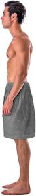 img 3 attached to Men's Turkish Cotton Terry Velour Body Wrap Towel: Adjustable & Stylish in Gray (One Size)