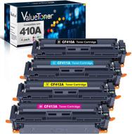 🖨️ upgraded chip valuetoner compatible toner cartridges for 410a 410x cf410a cf411a cf412a cf413a color laserjet pro mfp m477fdw m477fnw m477fdn m452dw m452nw m452dn m377dw (1bk+1c+1m+1y) logo
