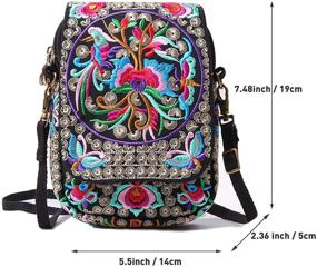 img 2 attached to Stylish Embroidered Crossbody Bag for Women - Small Handbag, Wristlet Wallet, Cell-phone Pouch, Coin Purse