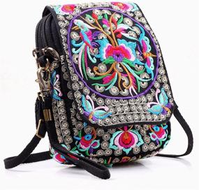 img 3 attached to Stylish Embroidered Crossbody Bag for Women - Small Handbag, Wristlet Wallet, Cell-phone Pouch, Coin Purse