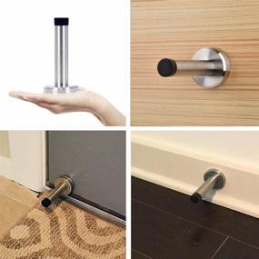 img 2 attached to 🚪 Pack of 6 Door Stops, OWAY Wall Door Stopper - SUS 304 Stainless Steel Wall Protector with Brushed Finish - Works on Any Surface - 3.74inch