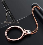 📱 rose gold bling cubic ring cellphone holder charm with kickstand - monca universal cellphone case attachment for usb memory, keys logo