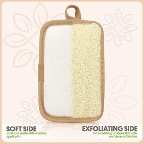 img 2 attached to Almooni Premium Egyptian Exfoliating Loofah Pad Body Scrubber - Get Truly Clean with Natural Egyptian Shower Lufa Sponge - Rectangular Shape, 2 Pack