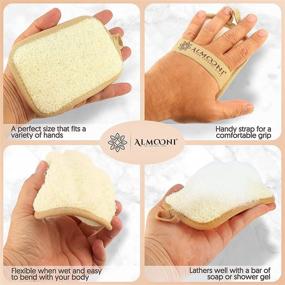 img 1 attached to Almooni Premium Egyptian Exfoliating Loofah Pad Body Scrubber - Get Truly Clean with Natural Egyptian Shower Lufa Sponge - Rectangular Shape, 2 Pack