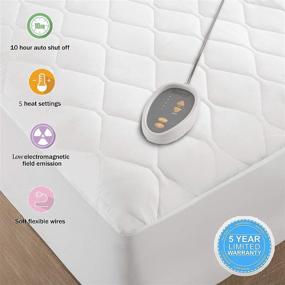 img 1 attached to 🛏️ Beautyrest 3M Scotchgard Heated Mattress Pad with Secure Comfort Technology - Luxury Quilted Electric Deep Pocket - 5-Setting Controllers, Twin XL, White