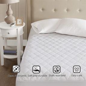 img 2 attached to 🛏️ Beautyrest 3M Scotchgard Heated Mattress Pad with Secure Comfort Technology - Luxury Quilted Electric Deep Pocket - 5-Setting Controllers, Twin XL, White