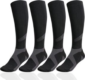 img 4 attached to 🧦 20-30mmHg Compression Knee High Socks for Running and Cycling - For Men and Women