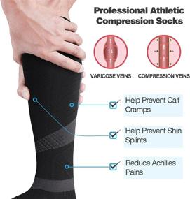 img 1 attached to 🧦 20-30mmHg Compression Knee High Socks for Running and Cycling - For Men and Women