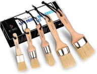 versatile 5pc master set: professional chalk and wax paint brush – ideal diy tool for smooth, natural crafting, furniture, home décor, stenciling, and reusable wood projects logo