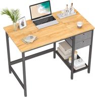 🖥️ cubiker home office desk with drawers - 40 inch small study writing table for computer, modern simple pc desk in walnut логотип