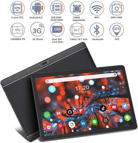 img 3 attached to 📱 10 Inch IPS HD Display Touchscreen Tablet, Android 9.0 GMS Phone Tablet with 2G/3G Sim Card Support, Quad-Core, 2GB RAM 32GB ROM, Long-Lasting Battery, 5MP Rear Camera, WiFi, Bluetooth, GPS - Black