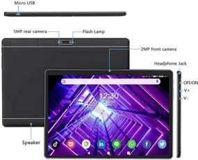 img 2 attached to 📱 10 Inch IPS HD Display Touchscreen Tablet, Android 9.0 GMS Phone Tablet with 2G/3G Sim Card Support, Quad-Core, 2GB RAM 32GB ROM, Long-Lasting Battery, 5MP Rear Camera, WiFi, Bluetooth, GPS - Black