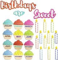 🧁 cupcake cutouts for student birthdays, classroom décor for sweet birthday celebrations (63 piece set) logo